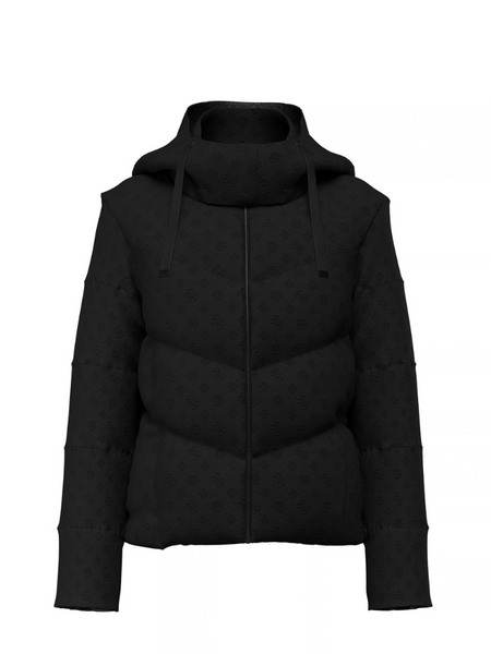 Guess NEW DAISY CROP LOGO PUFFER - Jet Black Guess Guess NEW DAISY CROP LOGO PUFFER - Jet Black