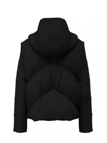 Guess NEW DAISY CROP LOGO PUFFER - Jet Black Guess Guess NEW DAISY CROP LOGO PUFFER - Jet Black