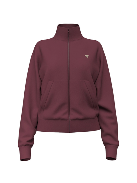 Guess OLYMPE HIGH NECK FULL ZIP SWEA - RED NOIR Guess Guess OLYMPE HIGH NECK FULL ZIP SWEA - RED NOIR