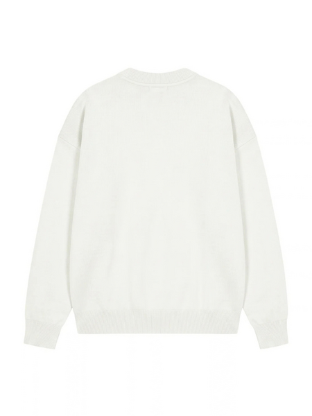 Malelions Kids Knitted Script Sweater - Off White Malelions Malelions Kids Knitted Script Sweater - Off White