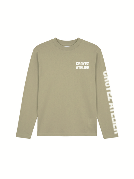 Croyez Mini Sprayed Atelier Longsleeve T-Shirt - Dusty Olive Croyez Croyez Mini Sprayed Atelier Longsleeve T-Shirt - Dusty Olive