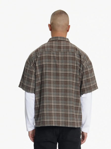 Croyez Double Sleeve Flannel T-Shirt - Brown Croyez Croyez Double Sleeve Flannel T-Shirt - Brown