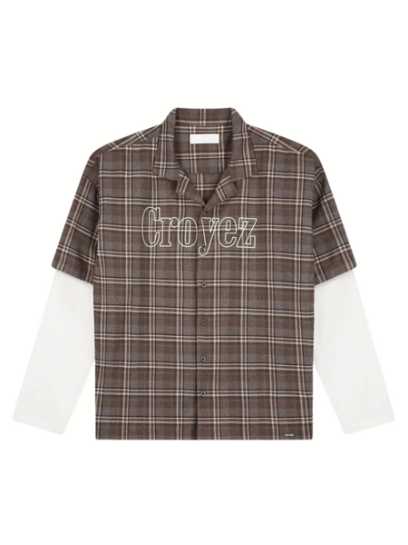 Croyez Double Sleeve Flannel T-Shirt - Brown Croyez Croyez Double Sleeve Flannel T-Shirt - Brown