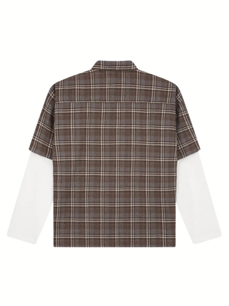 Croyez Double Sleeve Flannel T-Shirt - Brown Croyez Croyez Double Sleeve Flannel T-Shirt - Brown