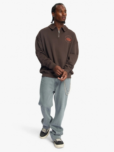 Croyez Le Galerie DArt Half-Zip Sweater - Brown Croyez Croyez Le Galerie DArt Half-Zip Sweater - Brown