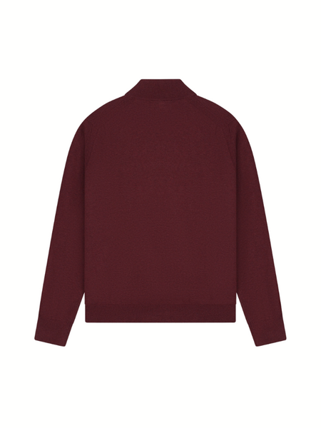 Pure Path Flat Knit Hidden Half-Zip Sweater - Wine Red Pure Path Pure Path Flat Knit Hidden Half-Zip Sweater - Wine Red