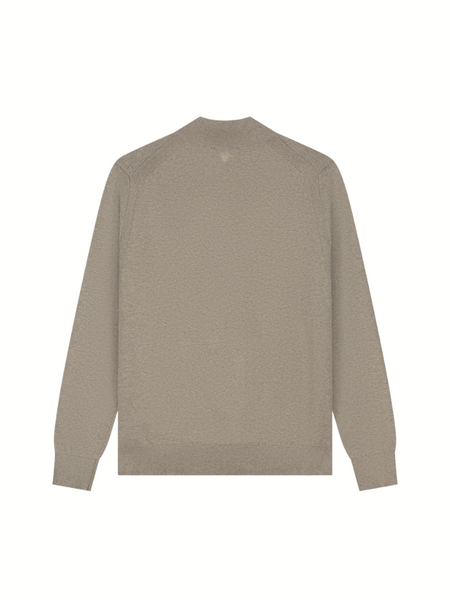 Pure Path Pure Path Flat Knit Hidden Half-Zip Sweater - Taupe Melange