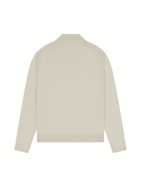 Pure Path Flat Knit Hidden Half-Zip Sweater - Ecru Pure Path Pure Path Flat Knit Hidden Half-Zip Sweater - Ecru