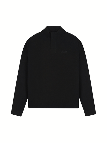 Pure Path Flat Knit Hidden Half-Zip Sweater - Black Pure Path Pure Path Flat Knit Hidden Half-Zip Sweater - Black