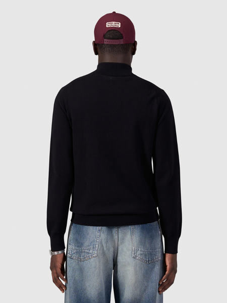 Pure Path Flat Knit Hidden Half-Zip Sweater - Black Pure Path Pure Path Flat Knit Hidden Half-Zip Sweater - Black