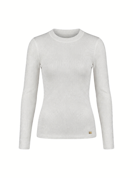 Nikkie Jofli Lurex Top LS - Star White Nikkie Nikkie Jofli Lurex Top LS - Star White