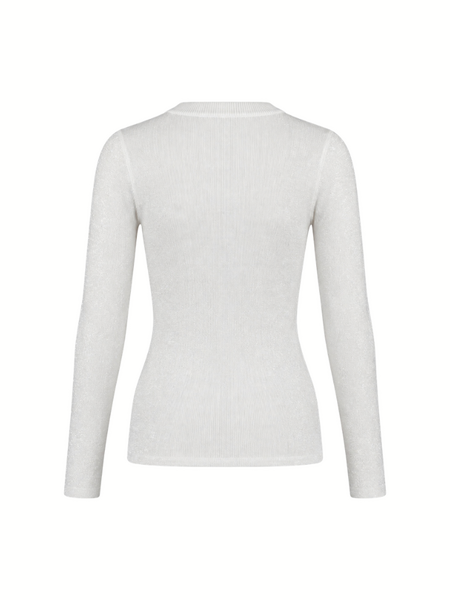 Nikkie Jofli Lurex Top LS - Star White Nikkie Nikkie Jofli Lurex Top LS - Star White