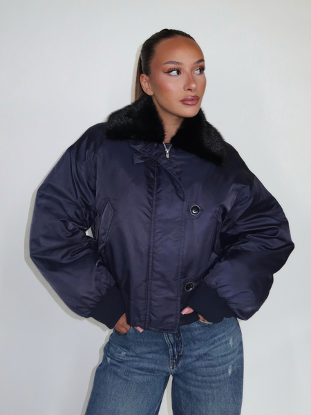 The Stand Studio The Stand Studio Gem Jacket - Navy The Stand Studio Gem Jacket - Navy