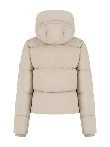 Malelions Women Emblem Puffer Jacket - Beige Malelions Malelions Women Emblem Puffer Jacket - Beige