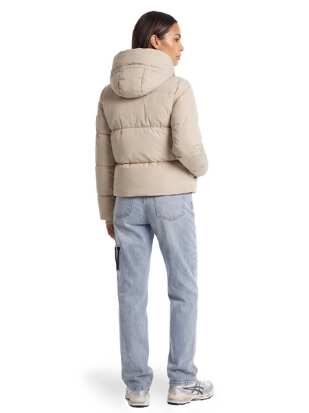 Malelions Women Emblem Puffer Jacket - Beige Malelions Malelions Women Emblem Puffer Jacket - Beige