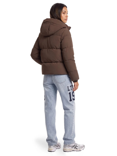 Malelions Women Emblem Puffer Jacket - Dark Brown Malelions Malelions Women Emblem Puffer Jacket - Dark Brown