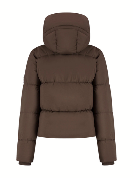 Malelions Women Emblem Puffer Jacket - Dark Brown Malelions Malelions Women Emblem Puffer Jacket - Dark Brown