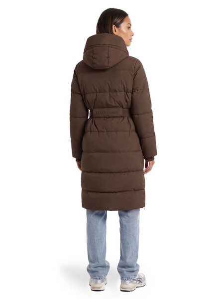 Malelions Malelions Women Emblem Long Puffer Jacket - Dark Brown