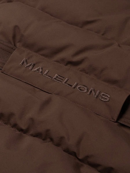 Malelions Malelions Women Emblem Long Puffer Jacket - Dark Brown