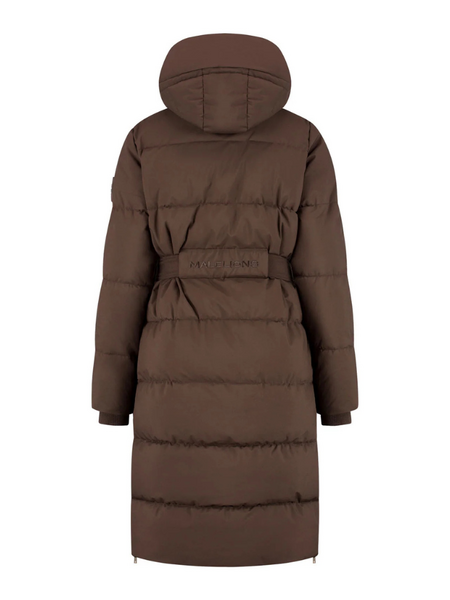 Malelions Malelions Women Emblem Long Puffer Jacket - Dark Brown