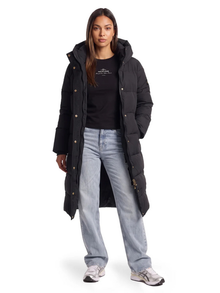 Malelions Women Emblem Long Puffer Jacket - Black Malelions Malelions Women Emblem Long Puffer Jacket - Black