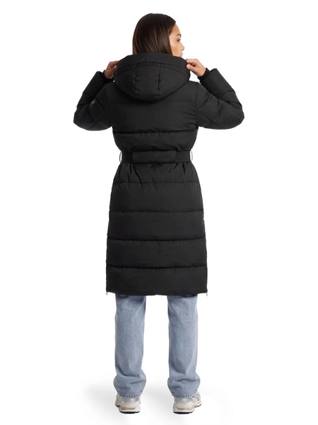Malelions Women Emblem Long Puffer Jacket - Black Malelions Malelions Women Emblem Long Puffer Jacket - Black