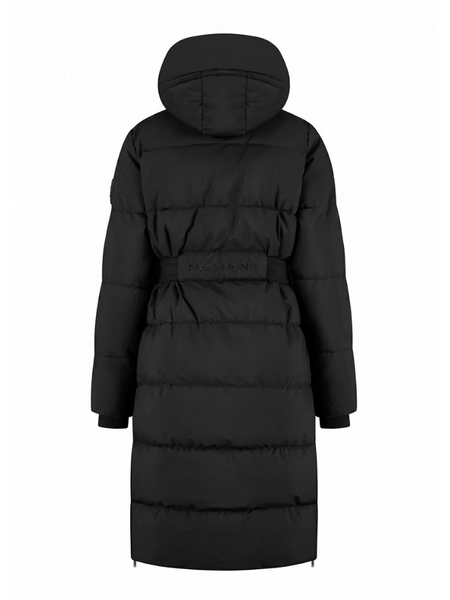 Malelions Women Emblem Long Puffer Jacket - Black Malelions Malelions Women Emblem Long Puffer Jacket - Black