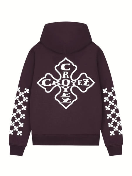 Croyez Cross Zip Hoodie - Raisin Red Croyez Croyez Cross Zip Hoodie - Raisin Red