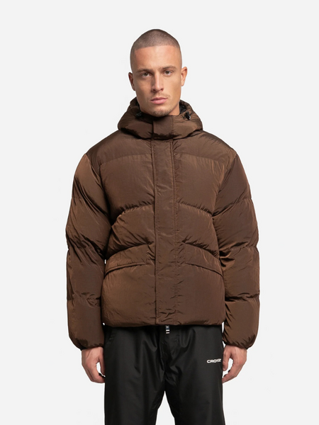 Croyez Nylon Puffer Jacket - Brown Croyez Croyez Nylon Puffer Jacket - Brown