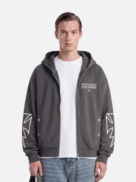 Don't Waste Culture Don't Waste Culture Velo Zip Hoodie - Grey Don't Waste Culture Velo Zip Hoodie - Grey
