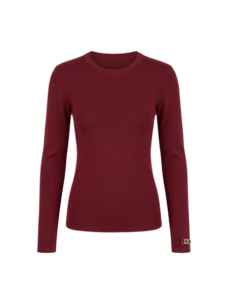 Nikkie Jolie Chain Top LS - Dark Red