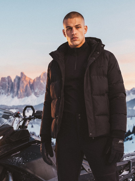 Malelions Ski Downhill Puffer Jacket - Black