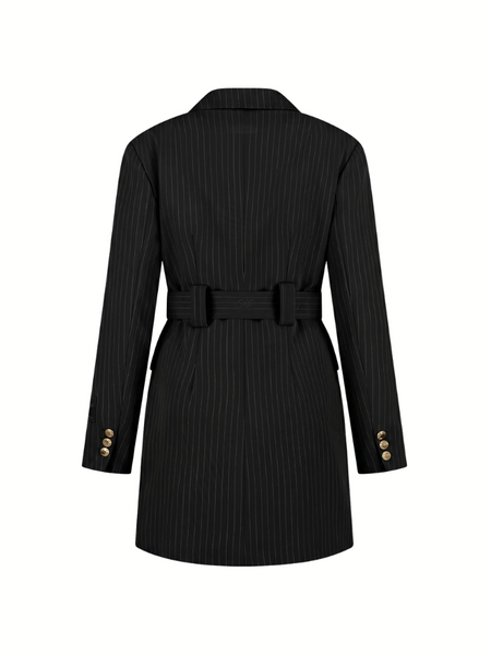 Malelions Malelions Women Pinstripe Blazer Dress - Black