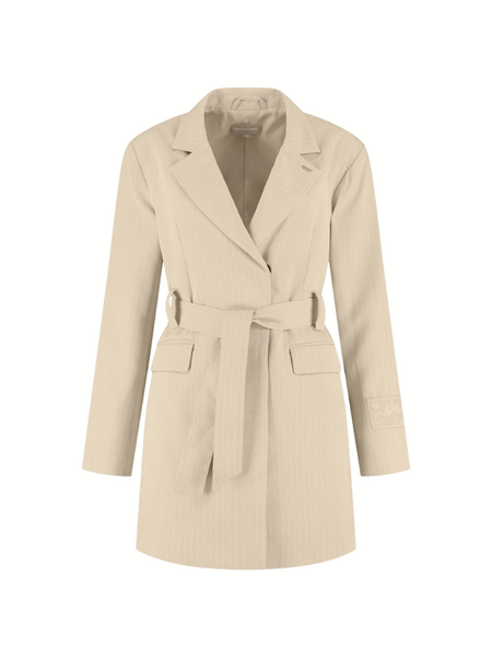 Malelions Women Pinstripe Blazer Dress - Beige Malelions Malelions Women Pinstripe Blazer Dress - Beige