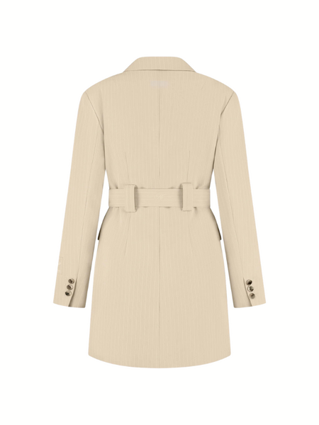 Malelions Women Pinstripe Blazer Dress - Beige Malelions Malelions Women Pinstripe Blazer Dress - Beige