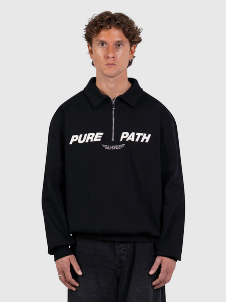 Pure Path Polo Half Zip Sweater - Black Pure Path Pure Path Polo Half Zip Sweater - Black