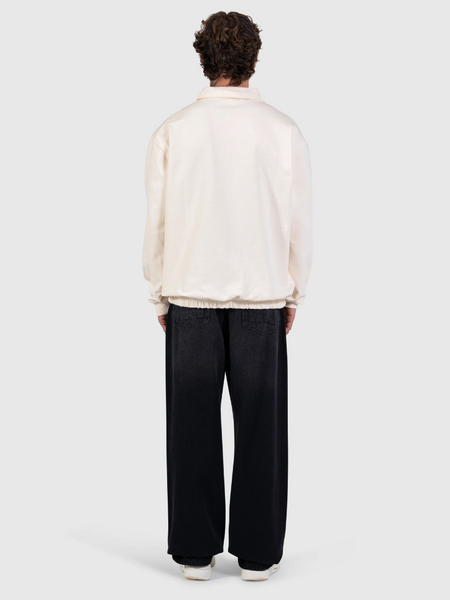 Pure Path Polo Half Zip Sweater - Ecru Pure Path Pure Path Polo Half Zip Sweater - Ecru