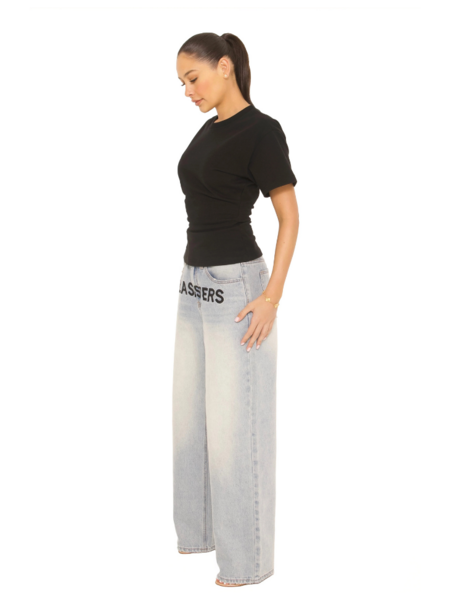 La Sisters Embroidered Signature Jeans - Denim La Sisters La Sisters Embroidered Signature Jeans - Denim
