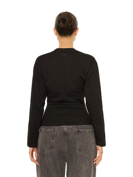 La Sisters La Sisters Long Sleeve Oversized Waist Tee - Black