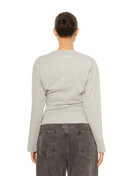 La Sisters La Sisters Long Sleeve Oversized Waist Tee - Grey