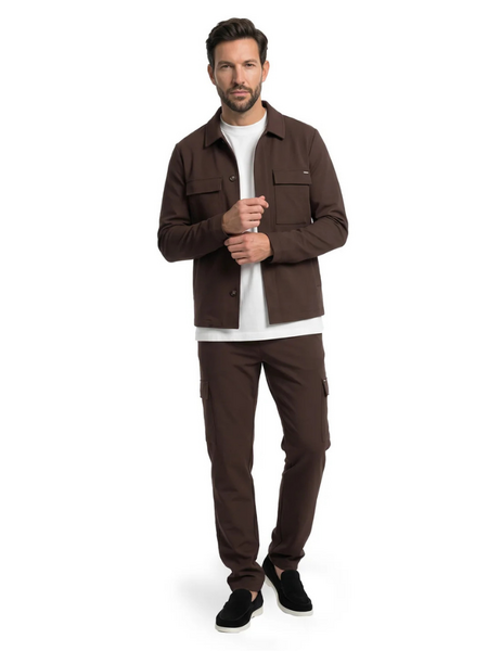 Malelions Malelions Premium Blend Overshirt - Brown Malelions Premium Blend Overshirt - Brown