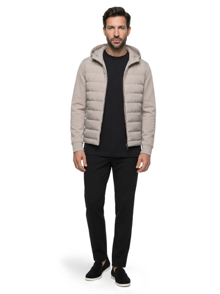 Malelions Malelions Premium Hooded Hybrid Jacket - Taupe Malelions Premium Hooded Hybrid Jacket - Taupe