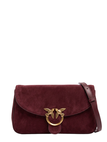 PINKO LOVE SATCHEL BIG SUEDE - BORGOGNA-ANTIQUE GOLD Pinko PINKO LOVE SATCHEL BIG SUEDE - BORGOGNA-ANTIQUE GOLD