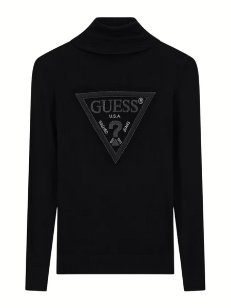Guess LS TN HALLIE TRIANGLE LOGO SWT - Jet Black Guess Guess LS TN HALLIE TRIANGLE LOGO SWT - Jet Black