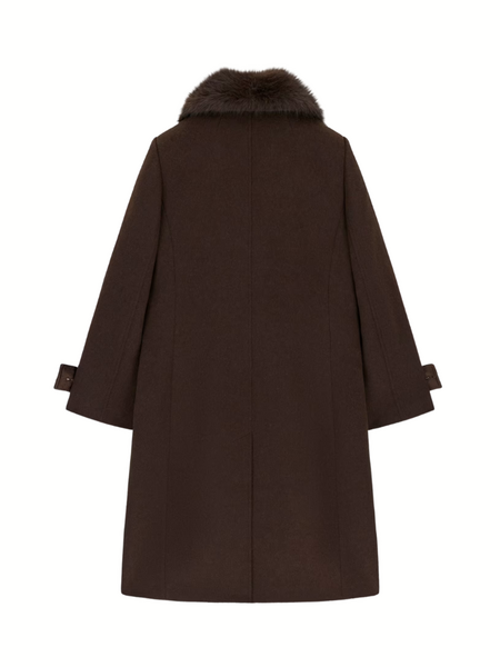 Guess New Karole Fur Collar Coat - Regal Brown Guess Guess New Karole Fur Collar Coat - Regal Brown