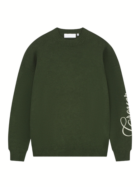 Croyez Script 2.0 Knit Sweater - Forest Green Croyez Croyez Script 2.0 Knit Sweater - Forest Green