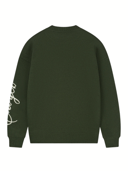 Croyez Script 2.0 Knit Sweater - Forest Green Croyez Croyez Script 2.0 Knit Sweater - Forest Green