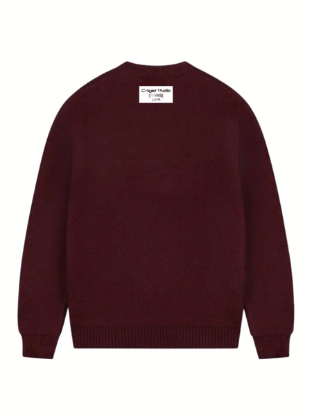 Croyez Studio Label Knit Sweater - Raisin Red Croyez Croyez Studio Label Knit Sweater - Raisin Red