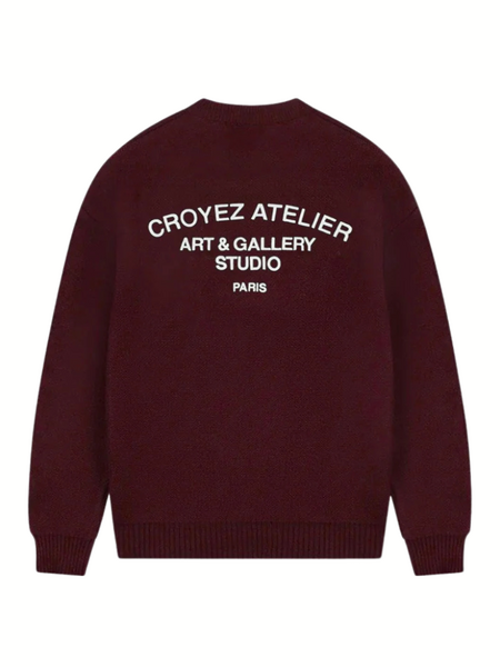 Croyez Art Studio Knit Sweater - Raisin Red Croyez Croyez Art Studio Knit Sweater - Raisin Red