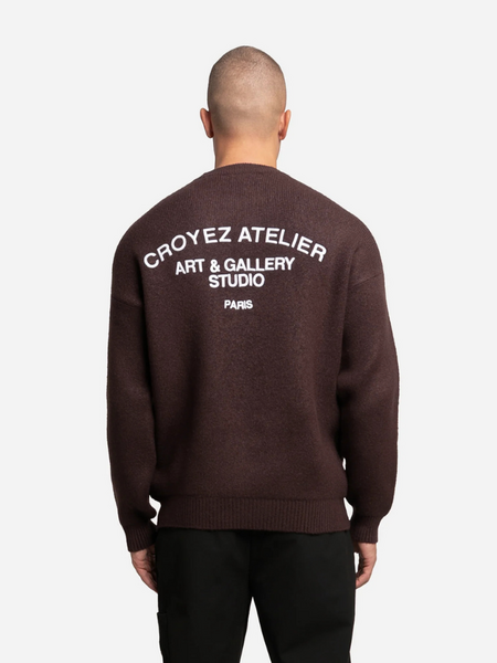 Croyez Art Studio Knit Sweater - Raisin Red Croyez Croyez Art Studio Knit Sweater - Raisin Red